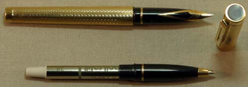 SHEAFFER NOS GOLD PLATED TARGA FOUNTAIN PEN AND ROLLING BALL